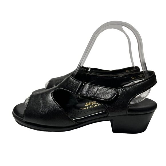 SAS Suntimer Tripad Comfort EZ black leather Heel Strap Sandals Size 7.5M - Picture 4 of 12